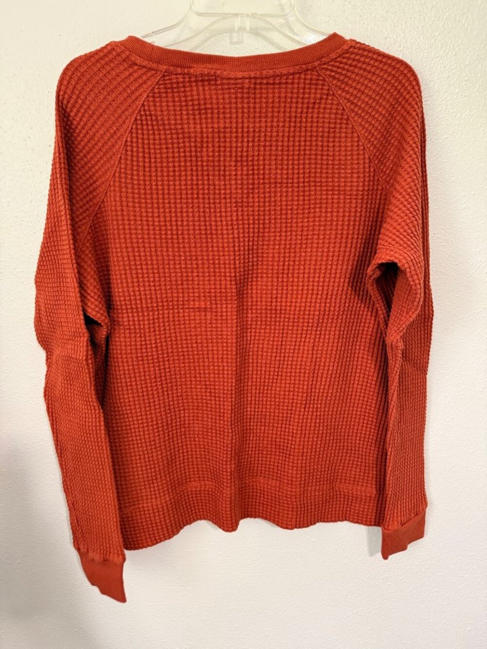 The North Face Top Chabot Waffle Knit Rust Orange Crewneck Womans XL - Picture 2 of 5